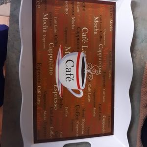 Coffee tray with 2 coffee cups and a spoon tray.